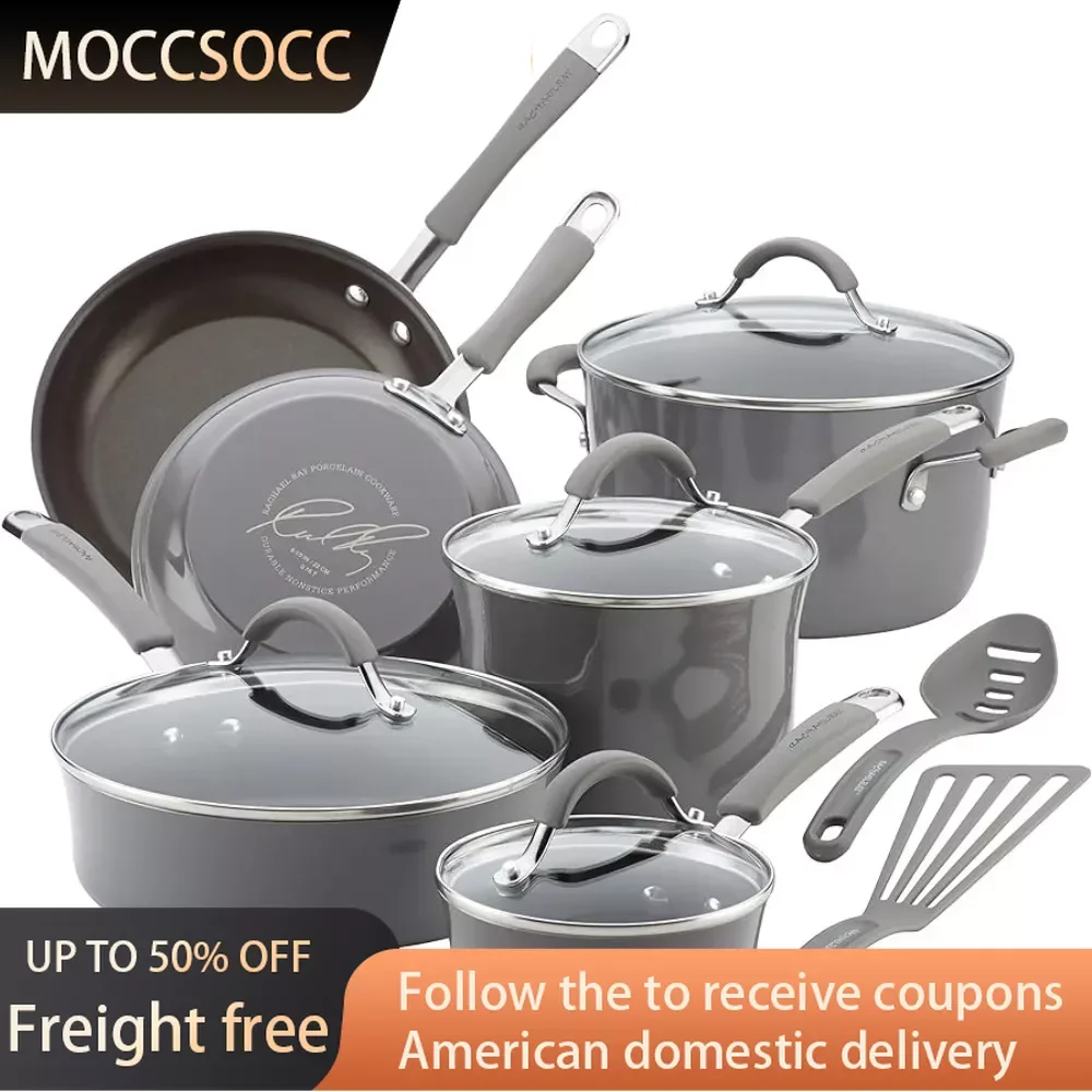 

Cookware Pots and Pans Set 12 Piece Iron Pan Sea Salt Gray Freight Free Utensils for Kitchen Equipment for Barbecue Wok Clamp