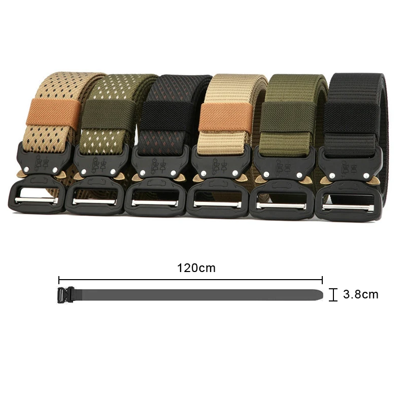 MEDYLA Official Genuine Men's Belt Outdoor Sports Nylon Metal Buckle Belt Leisure Mountaineering Belt Emergency Survival Belt