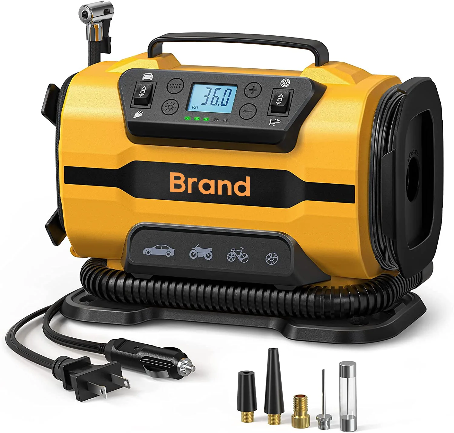 Tragbarer Luftkompressor Dual Power 110V-230V AC/DC Luft Auto Kompressor Inflatorpumpe Reifenfüller für Auto Boot Fahrrad Matratze – Detail 5