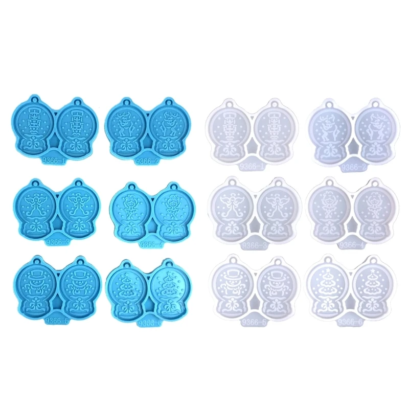 

6 Pcs Crystal Ball Keychain Silicone Mold with Hole Keyring Pendant Handmade Earrings Mold Valentine's Day Birthday Dropship