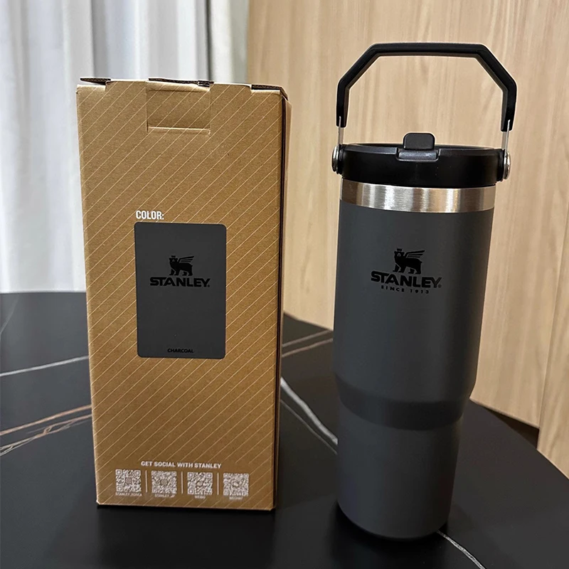 New 30oz Stanley IceFlow Stainless Steel Tumbler with handle Vacuum  Insulated Water Bottle for Home Reusable Cup with Straw - AliExpress