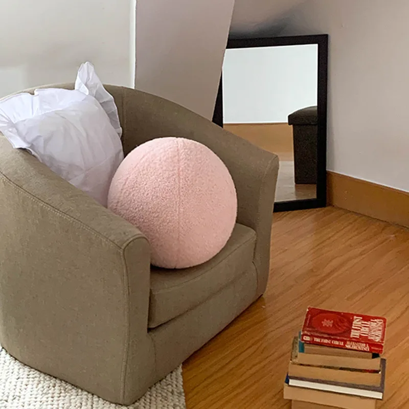 Ins Minimalist Living Room Sofa Ball Shaped Pillow Decoration Home Decoration Cushion Fun Ball Shaped Plush Car Cushion 2