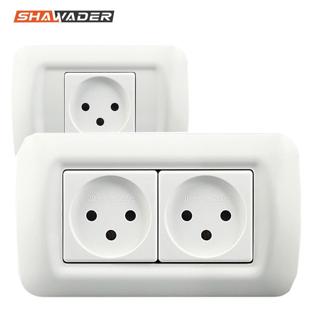 Israel Wall Power Sockets Electrical 16a 1/2 Outlets Rectangular Pc Panel For Israeli Home