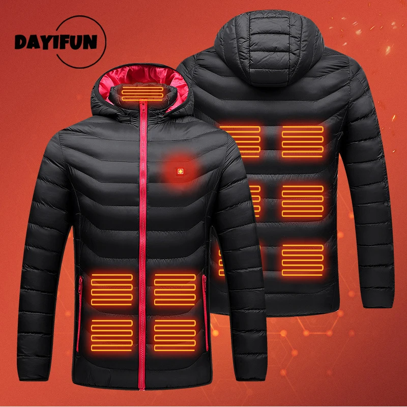 

DAYIFUN 11 Heating Areas Heated Jackets Women Winter Outdoor Camping Sportswear Heat Coat Zipper Warm USB Heating Couple Jacket