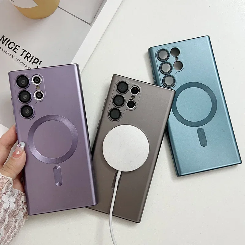 Magnetic Phone Case with Camera Protection and Soft TPU Back Cover