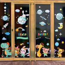 

Cartoon Dinosaur Animals Wall Stickers DIY Planets Stars Wall Decals for Kids Room Baby Bedroom Children Nursery Home Decoration