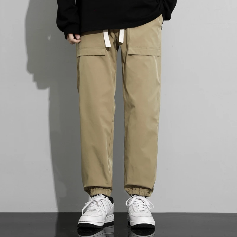 Men Trousers Spring Outdoor Solid Color Waterproof Casual Pants Oversize Tactical Pants Japanese Street Style Unisex Sweatpant
