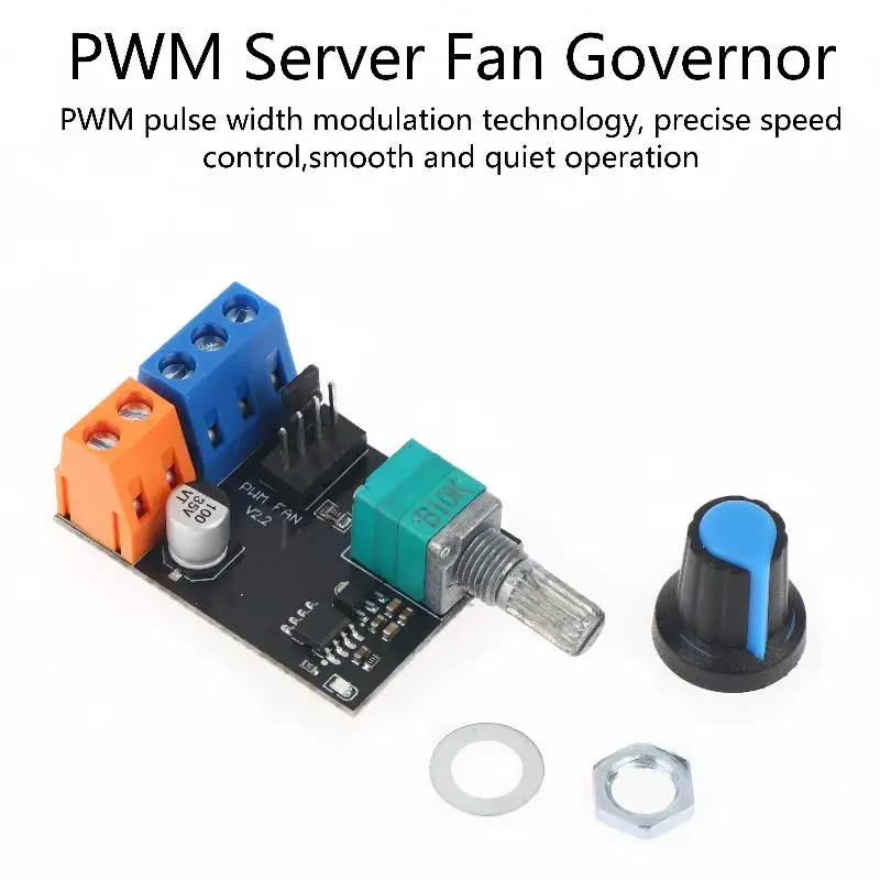 DC12V PWM 팬 속도 컨트롤러 모듈(스위치 포함) 3/4 와이어 모터 거버너 컴퓨터 PC 케이스용 전기 팬 속도 제어 손잡이