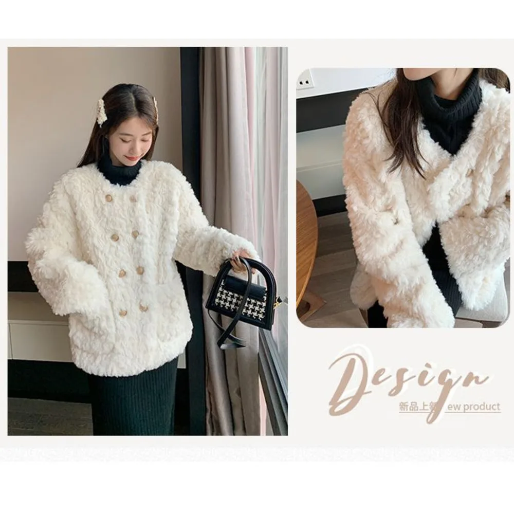 Xiaoxiangfeng Lamb Hair sieviešu īsie 2023. gada ziemas jauni mazi un vaļīgi biezas vilnas kokvilnas mētelis_voghion.com