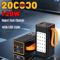 200000mAh Two-way Fast Charging 120W Portable Charger Power Bank Fast Charging External Tito C for xiaomi iPhone W/LED Light 2