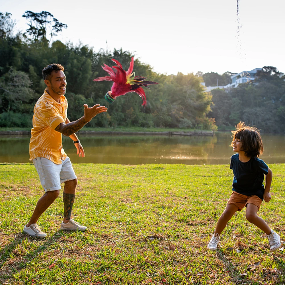 Colorful Feather Shuttlecock for Foot Kick Exercise