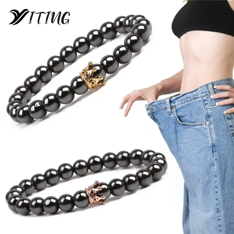 1PC Weight Loss Black Stone Therapy Bracelet Health Care