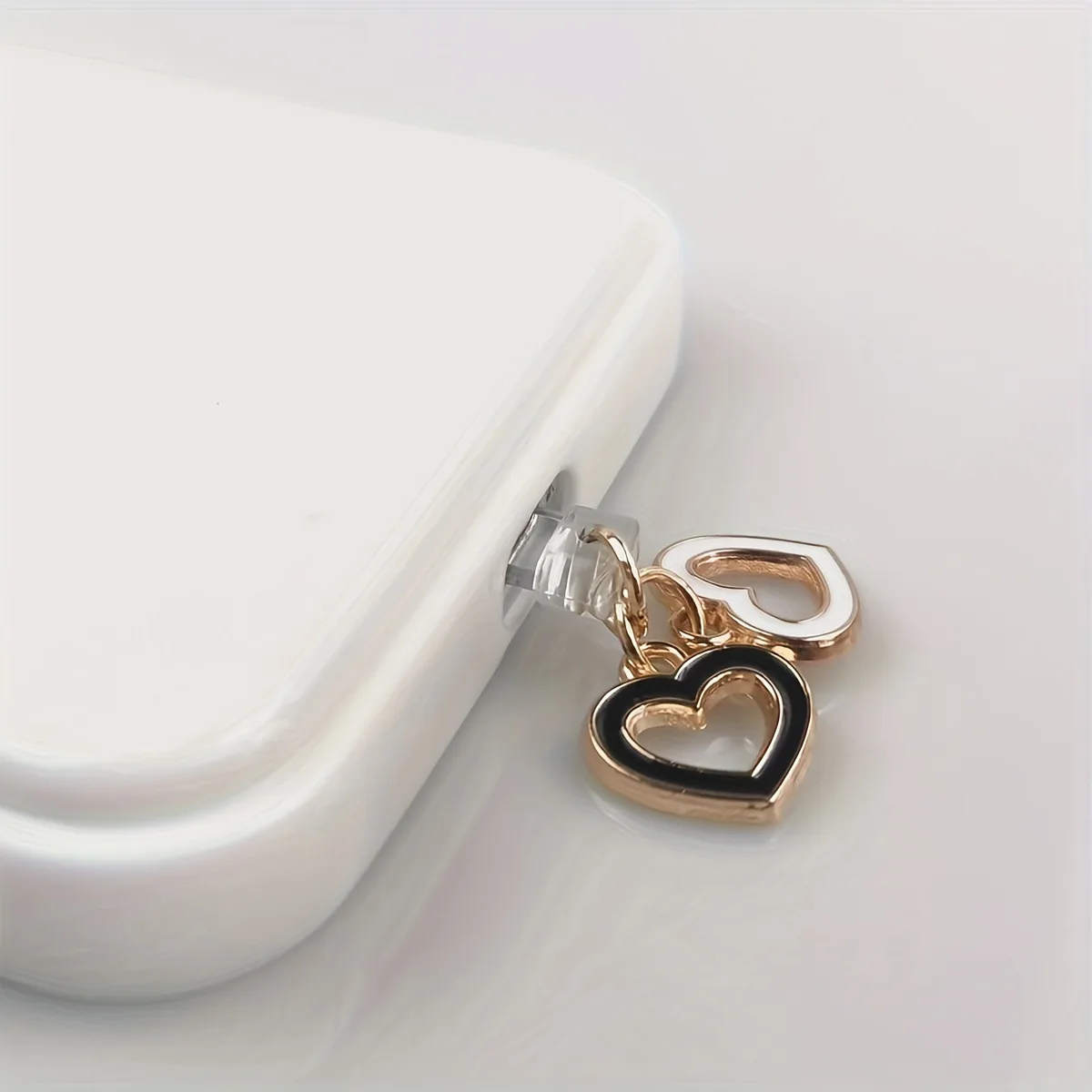 3D Heart Tpye-c Dust Plug Decoration Hanging Phone Pendant For Iphone For Samsung Charge Port 1