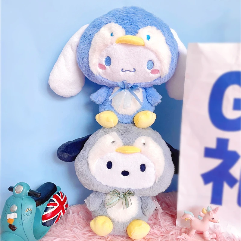 Genuine Sanrio Pochacco Cinnamoroll Plush Doll 20cm Cartoon Penguin Plushies Soft Stuffed Pillow Toy Girl Kawaii Birthday Gift plush doll,anime plush doll