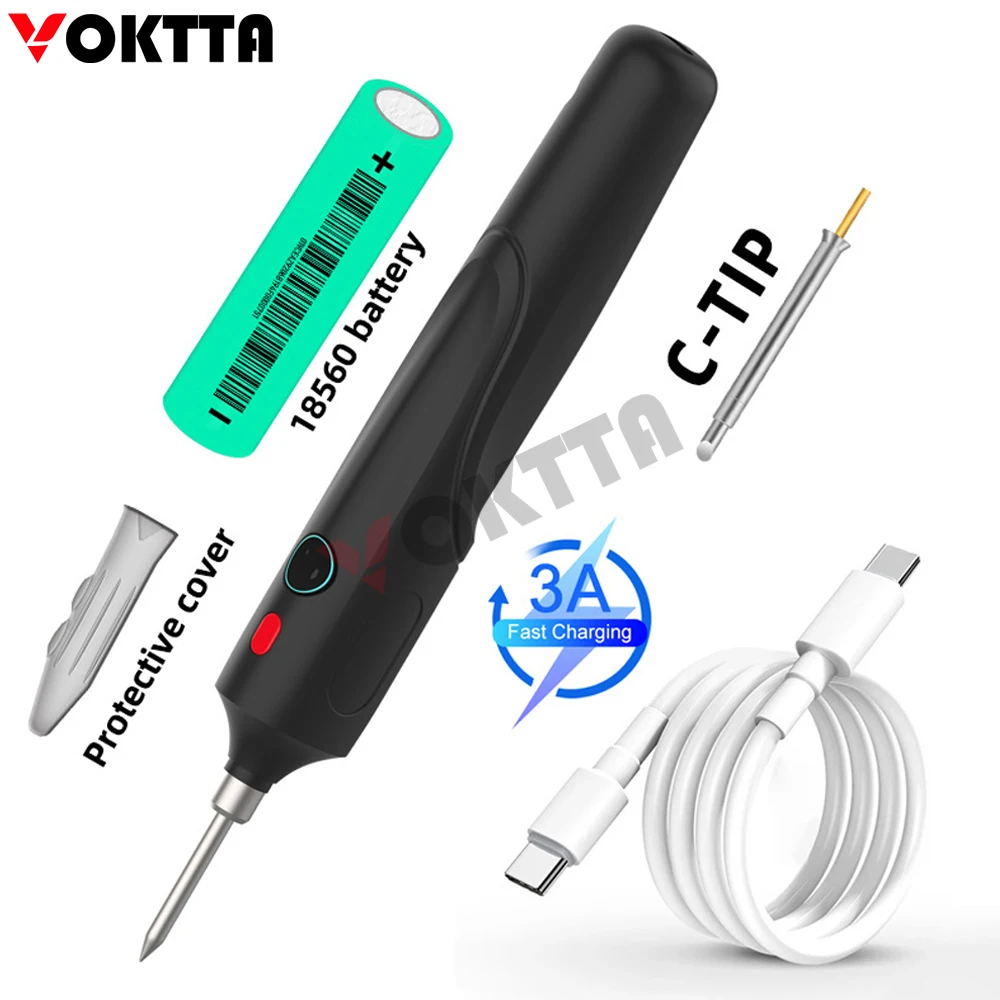 6/8pcs  USB Cordless Electric Soldering Iron Kit Micro Iron Type-c Charging Interface Full Charge Can Last For 40 Minutes