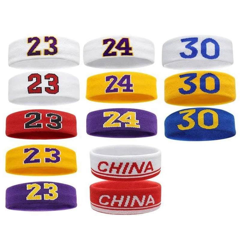 Sports Hair Band Sports Headband Sports Sweatband Cotton Athletic Headband Number 24 Elastic Sweatband Protection Basketball Tennis Sport Adult Kids Gym Fitness