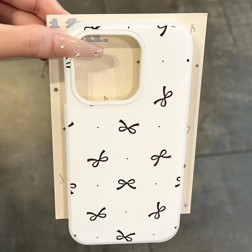 Adorable Polka Dot Bow Silicone Phone Case - Soft TPU Cover