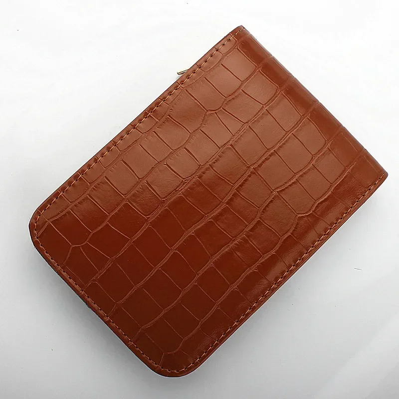 Coffee crocodile pattern 12 Pens Fountain Pen/Roller Pen PU Leather Zipper Case Holder pen storage bag