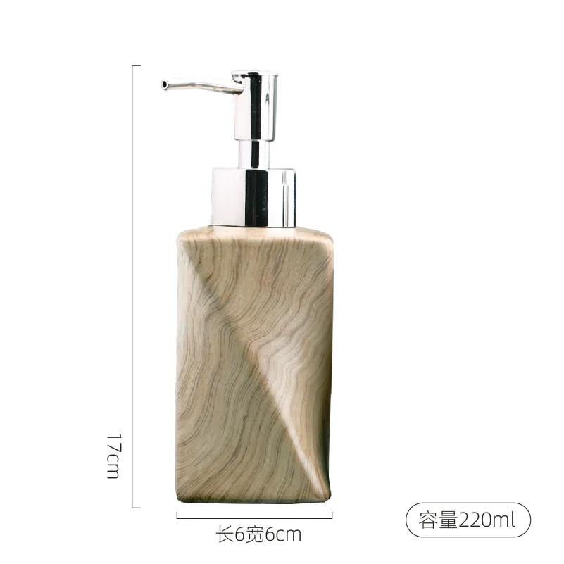 Creative Wood Grain Ceramic Soap Dispenser Lotion Bottle