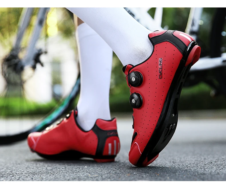 Fahrradschuhe Herren Rennrad Flachboden Rennrad Rennrad Schuhe Spezialverriegelungsstück Selbstsichernde, schnell trocknende Schuhe – Detail 6