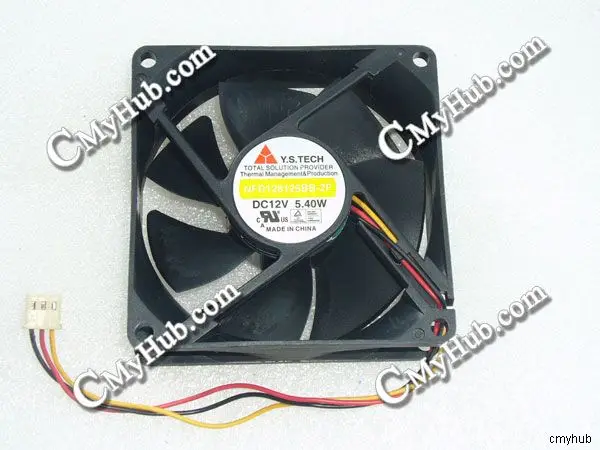 

Для Y.S.TECH NFD128125BB 2F 12 В постоянного тока 5,40 Вт 8025 8 см 80 мм 80x80x25 мм 3-контактный охлаждающий вентилятор Φ NFD128125BB 2F