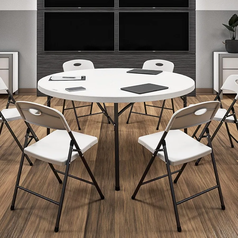 Commercial 5' 60 Round Blow Mold Table White