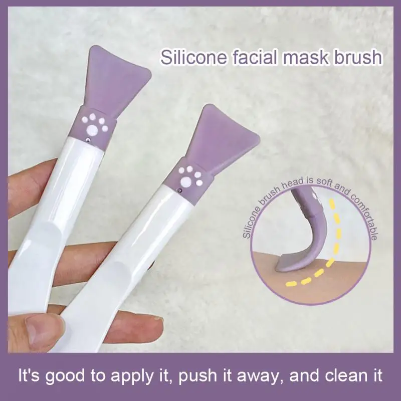 

U-shaped Silicone Makeup Brushes Double-headed Scraper Mask Brush Moderate Hardness Easy To Apply Clean Smear-type Mud Mask Tool