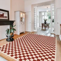 Washable Rugs Decor Indoor Checkered Large Area Rug Boho Bedroom Rug Soft Non-Slip Carpet Rugs for Dining Table Living Room 1