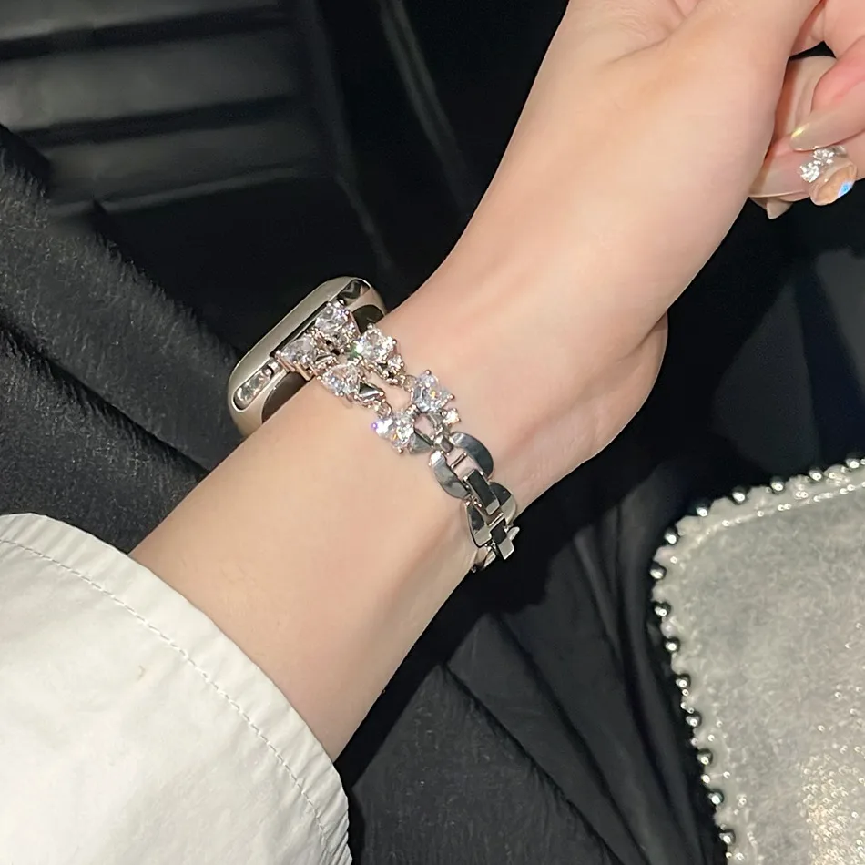 Apple Watch ø  Bowknot ̾Ƹ  Ʈ 9 8 7 6 5 SE 38/40/41/42/44/45mm iWatch UItra 2 49mm   ݼ 