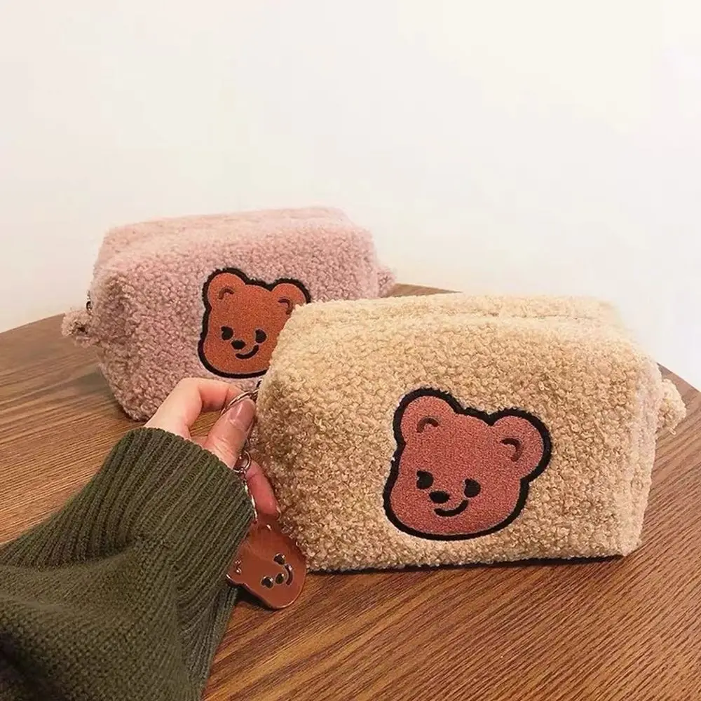 

Корейский студенческий медведь для макияжа кисть Мультяшные мелочи плюшевая косметичка органайзер для косметики сумка для хранения