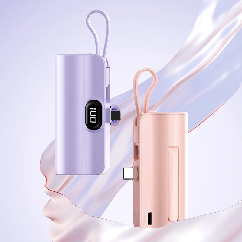 Xiaomi 20000mah Mini Power Bank 2 In 1 Capsule Portable Fast Charger External Battery Plug Play Type-C For Iphone Huawei 5