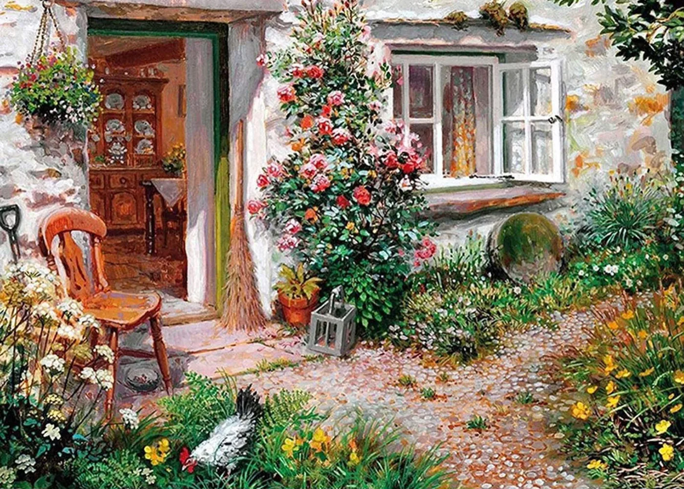 thumbnail image 1 of AZQSD - Pintura de diamante con diseño de casa, paisaje, mosaico, bordado, taladro completo, Dale Gardern, hecho a mano, diamantes de imitación, 30 x 40 cm, 1 of 5