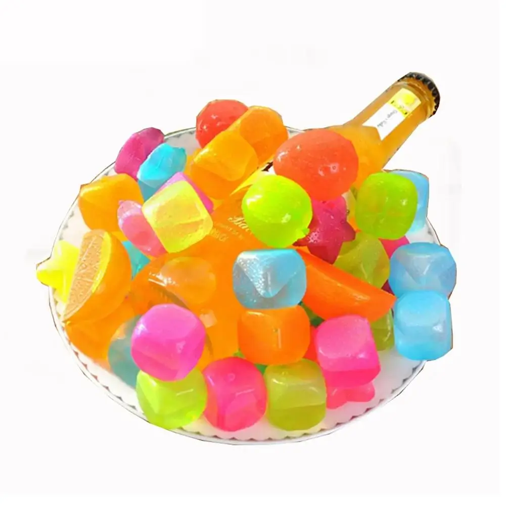 20PCS Reusable Ice Cube Random Color Food Grade Refreezable Reusable Washable Ice Cubes For Picnic Camping