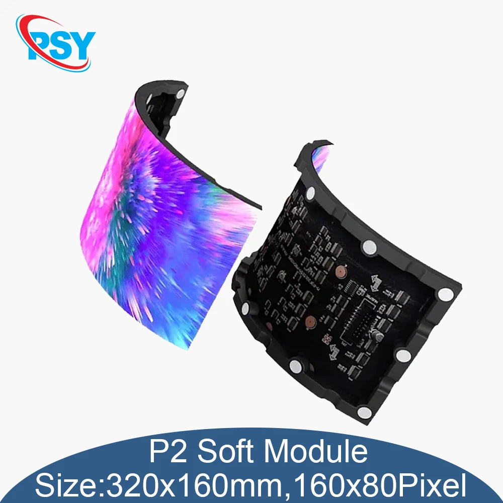 P2 LED Indoor 320x160mm Full Color Soft Module 160x80 Pixel Flexible Display SMD1415 3840hz RGB Creative Screen Programmable