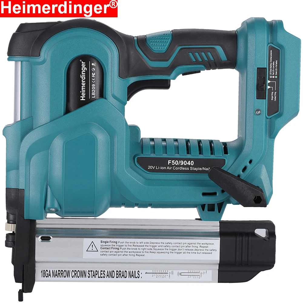 Cordless Nail Gun,18GA 2 in 1 Nailer/Stapler Gun Compatible with Makita Battery,2 Mode with 500 Staples, 500 Nails(No Battery) 2