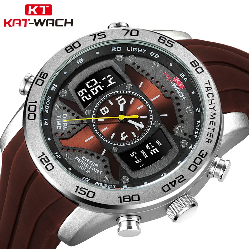 2022 KAT-Wach Watch Digital Men JPN Movement watches Quartz Male Chronograph Luxury Men Sports Wristwatch Relogio Masculino 