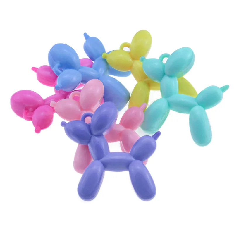 

2/4/6Pcs 47X45mm 3D Balloon Dog Plastic Charms Pendant Bracelet DIY Necklace Jewelry Making For Party Christmas Decorations