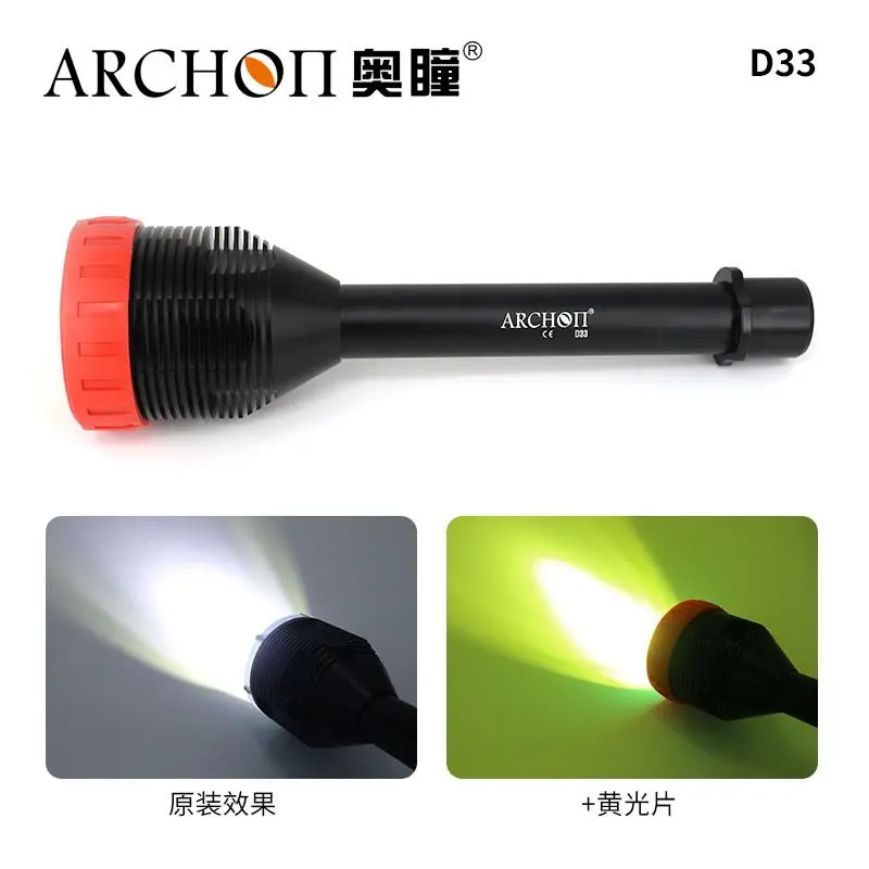 Archon D33 다이빙 손전등 강력한 라이트 핸드헬드 램프 3L2 3000 루멘 26650 야간 다이빙 집중 빔 복구 조명