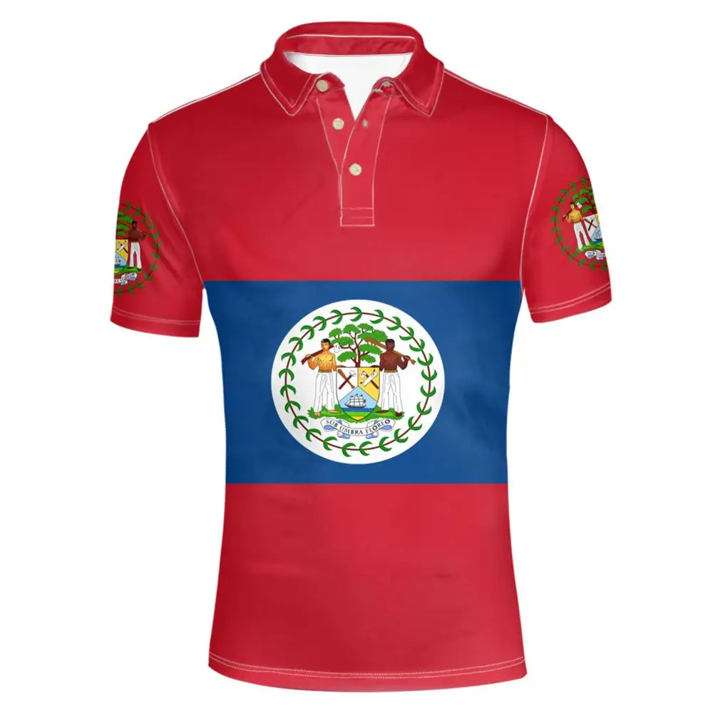 

Belize Youth Free Custom Made Name Number Print Photo Blz Country Polo Shirt Bz Belizean Diy Nation Flag Logo Casual Clothing