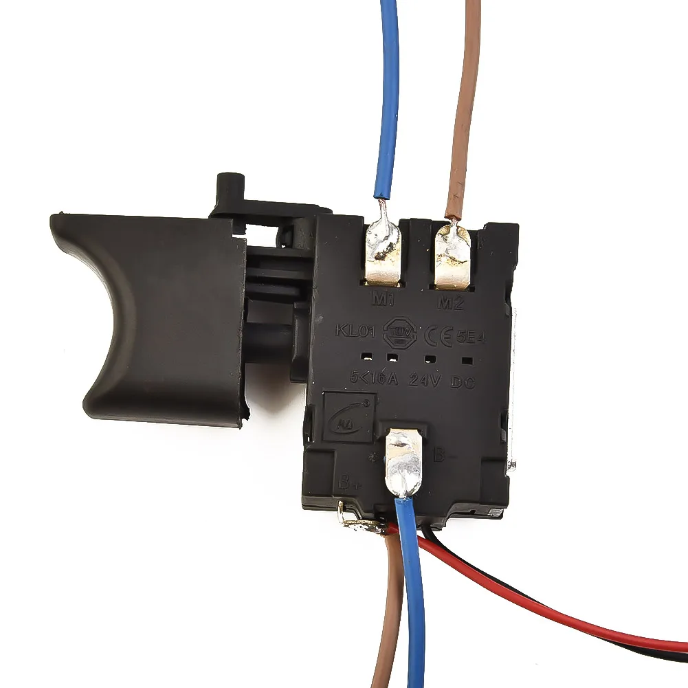 1pc Electric Drill Dustproof Speed Control Push Button Trigger Switch DC 7.2-24V Cordless Drill Switch Replacement