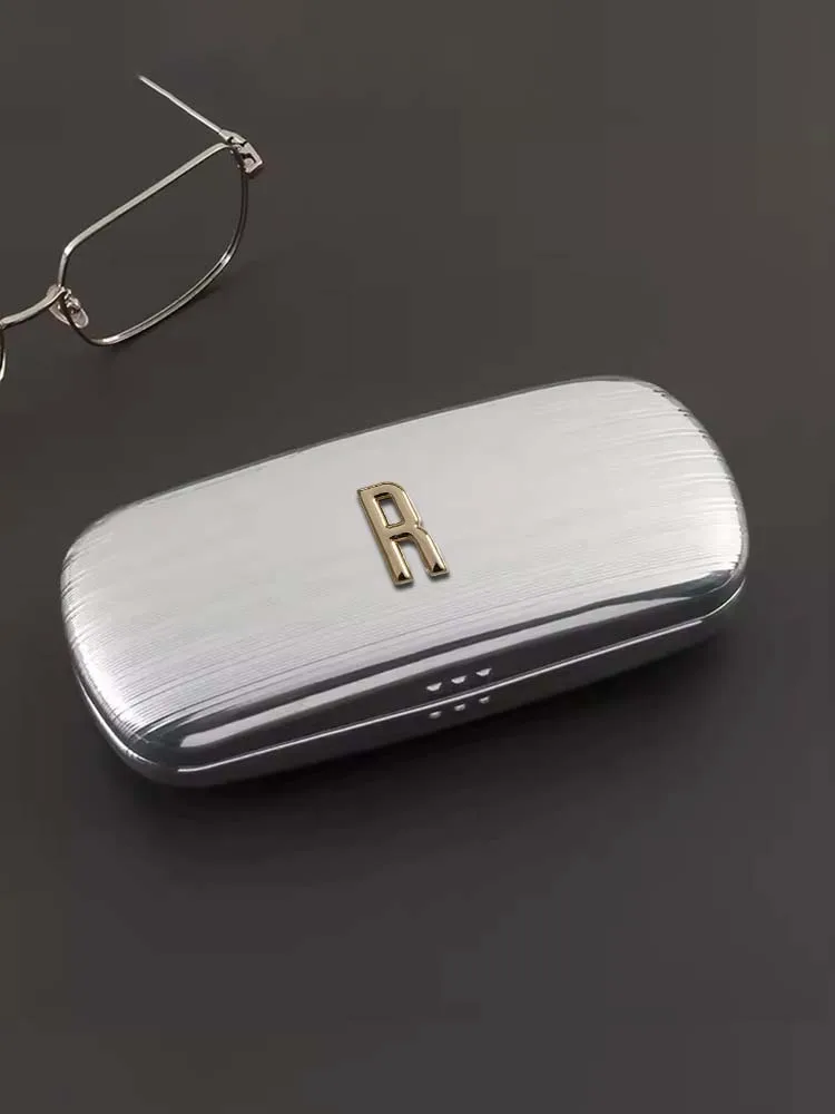 

Customized Ultra-Light Metal Eyewear Cases Perfect for Large Frames Personalized Customer Name for Women Metal Letter Decor