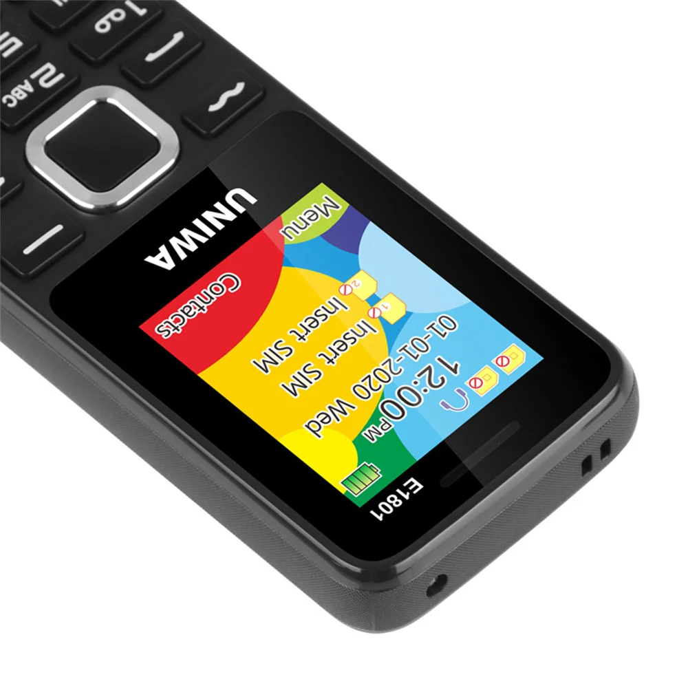 Uniwa-celular com Botão Desbloqueado 800mah Recurso 2g Dual Sim em Espera sem Fio Rádio fm Antigo E1801 1.77in - Image 6