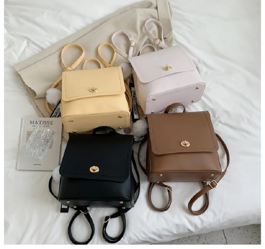 

New Women High Quality Leather Small Backpack Fashion Luxury Travel Shoulder Bags Large Capacity Casual Crossbody Bag Totes
