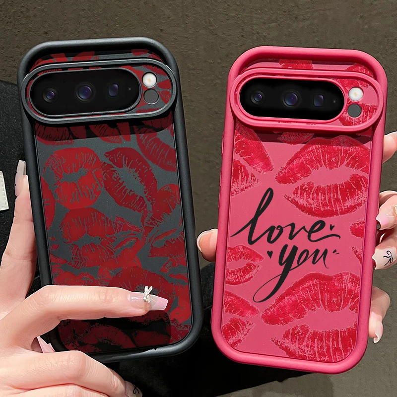 Luxury Red Lips Pattern TPU Phone Case - Shockproof Solid Color Cover