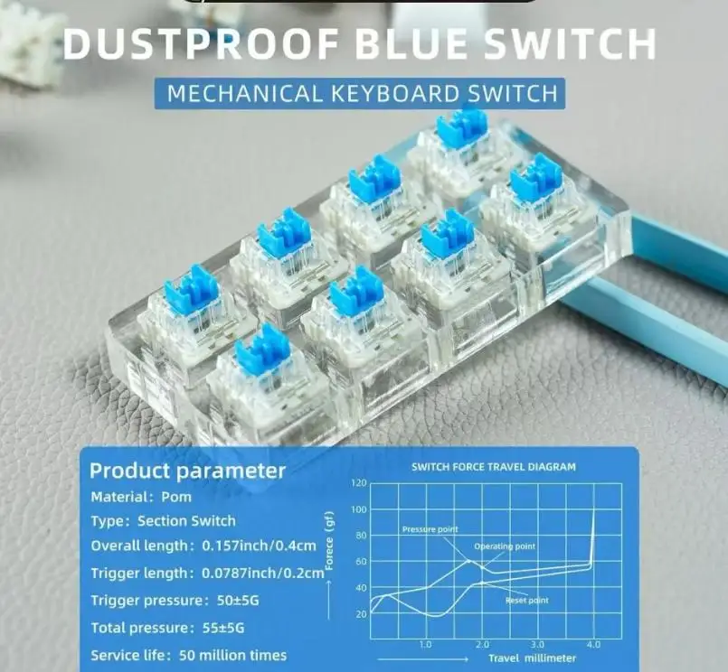 100 Stück Mechanische Tastaturschalter Mini Fidget Toy Mechanischer Tastenschalter Tastatur-Clicker Tastenersatz