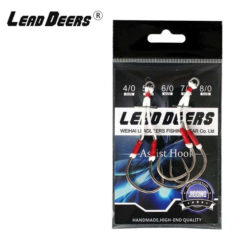 

Leaddeers Slow Jigging Hooks 2/0 3/0 4/0 5/0 Stainless Steel Double Assit Hook Jigging Hooks Single Sea Fishing Hook