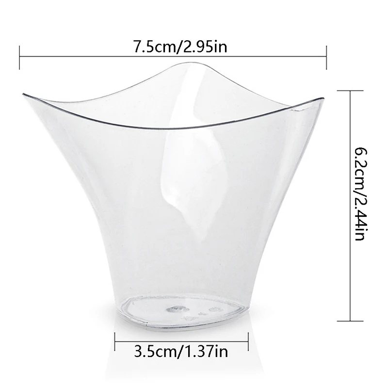 10Pcs 100ML Disposable Plastic Dessert Cups for Birthday Christmas Wedding Party