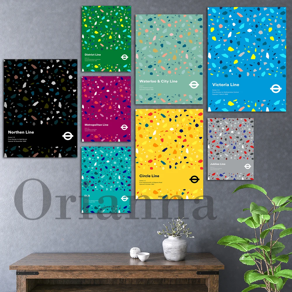 Victoria Line North Line Linea Metropolitana Dlr Docklands Ferrovia Leggera Londra Stampa Sotterranea London Tube Map Poster Su Tela
