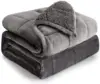 Blanket 15 lbs Queen Size, Flannel Shaggy Sherpa Weighted Blanket for Adults Comfortable Weighted Blankets for Calming