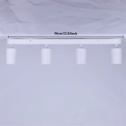 Modern 3/4 - Head Ceiling Lamp GU10 Spotlight - Stylish Surface Mounted Black & White Design - No bulb (4 WHITE)
